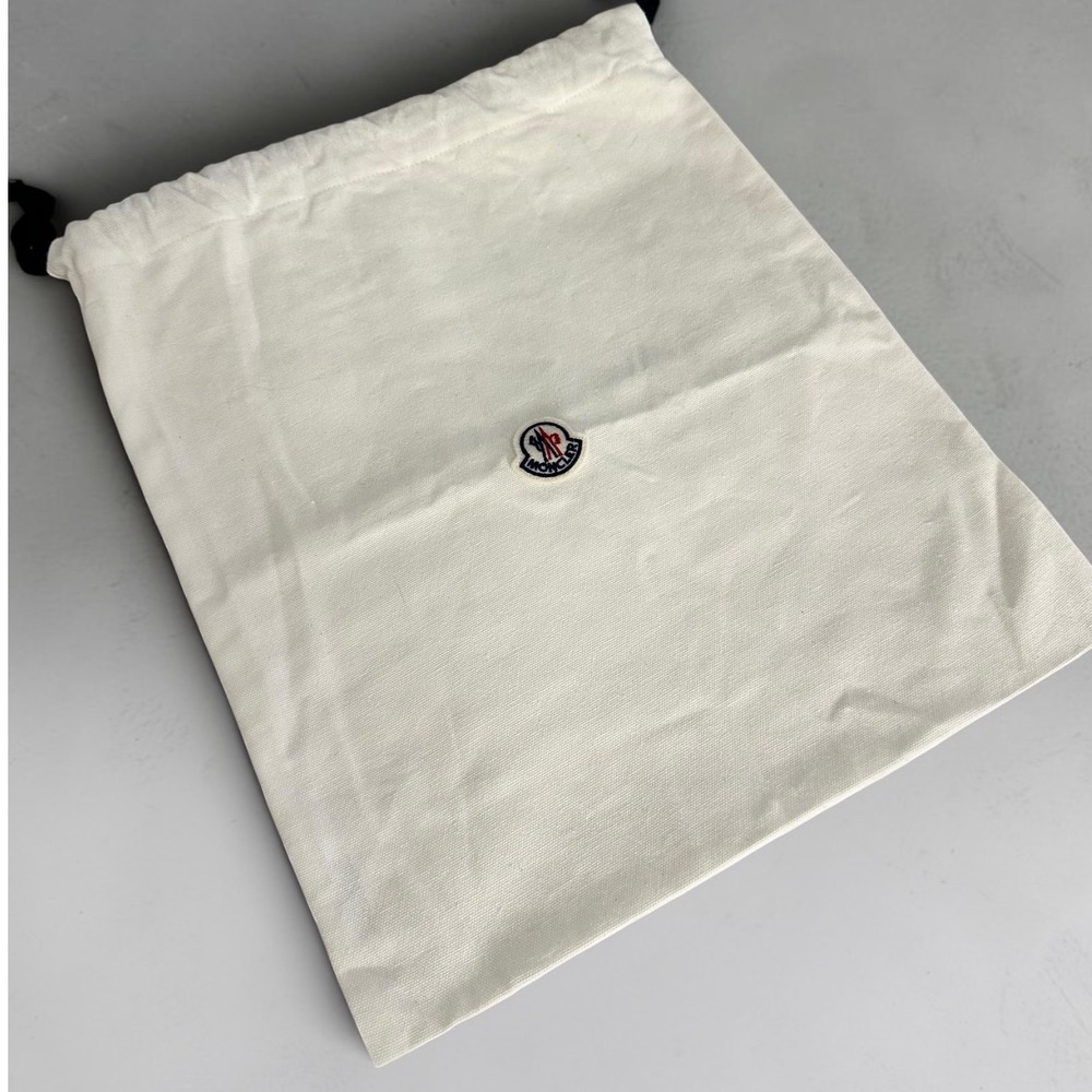Moncler Canvas Drawstring Shoe Dust Bag Logo Patch Storage Accessory White Logo
